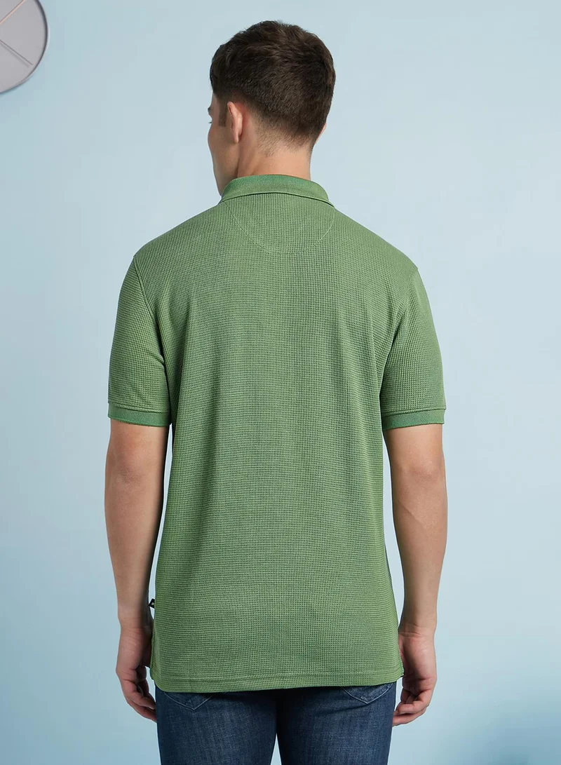 Dennis Lingo Off White Men's Off White Cotton Blend Solid Regular Fit T-Shirt for Men | Best Price UAE
