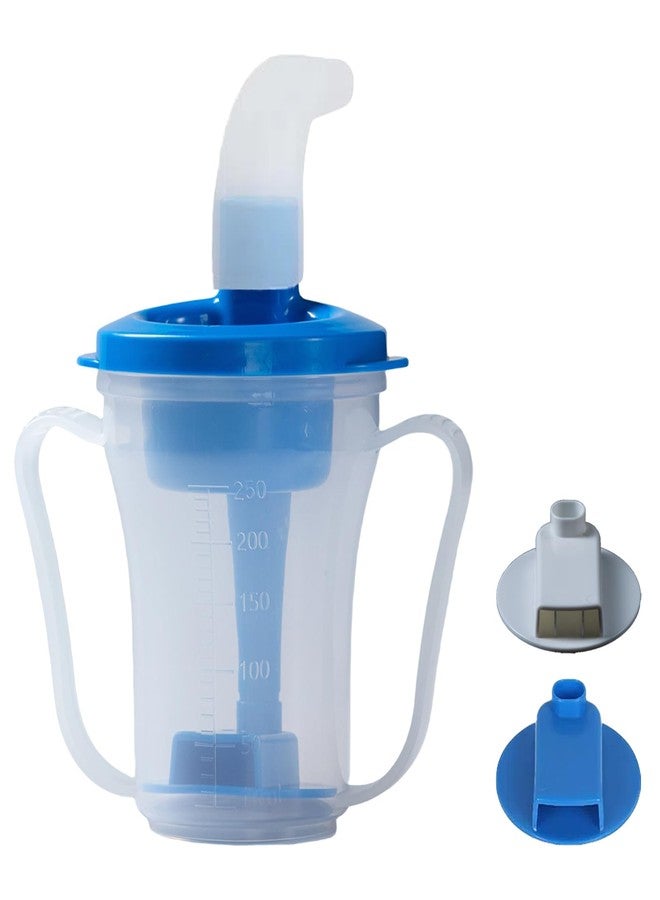 JFGLORIX Dysphagia Regulating Drinking Cup for Swallowing and Disorders People,Dispenses 5cc or 10cc of Liquid Each Time,No Thickener is Used.Helps to Prevent Choking (bule) - Image 1