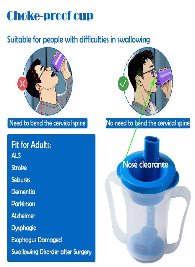 JFGLORIX Dysphagia Regulating Drinking Cup for Swallowing and Disorders People,Dispenses 5cc or 10cc of Liquid Each Time,No Thickener is Used.Helps to Prevent Choking (bule) - Image 5