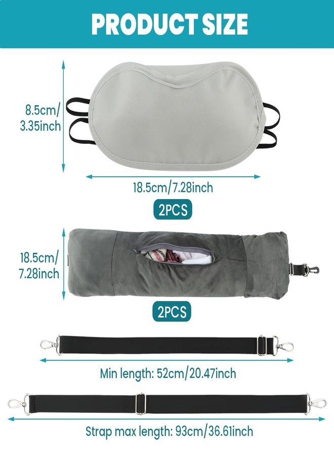 Kazheon 2Pack Stuffable Travel Neck Pillow,Stuffable Travel Pillow, Travel-Pillow for Extra Luggage, Packable Airplane Neck Pillow with Adjustable Neck-Size for All Seasons, No Filler(Color:Grey) - Image 2