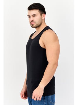 Tommy John Men 2 Pack Round Neck Sleeveless  Plain Tank, Black  - Image 2