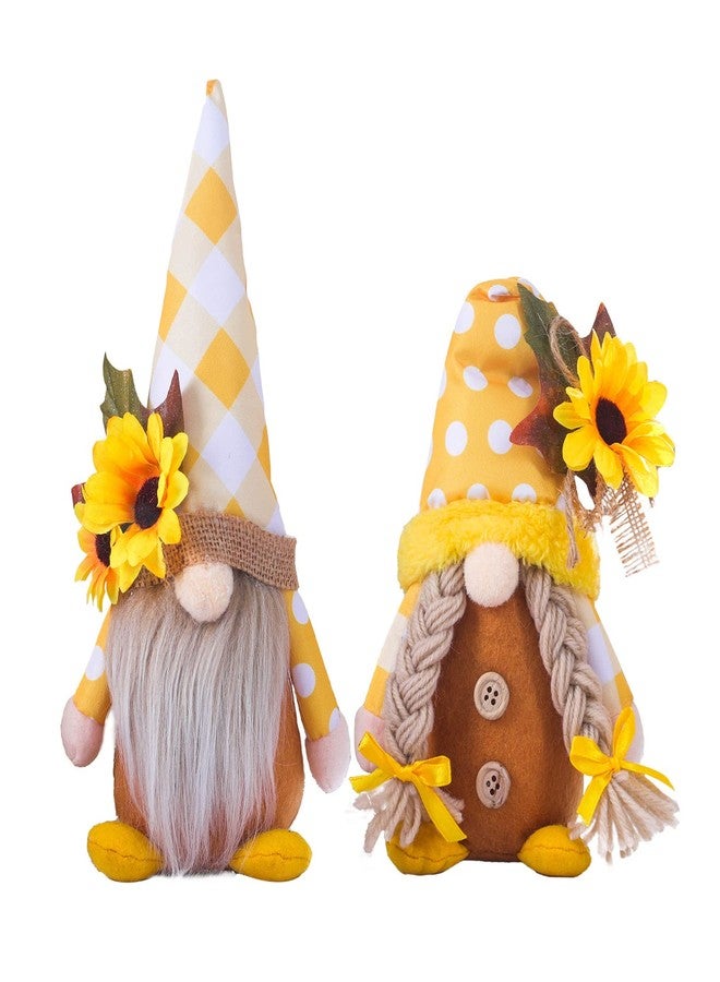 Gwindrise Sunflower Gnomes Plush 2 Pack: Spring Summer and Autumn Home Decorations, Ideal for World Bee Day, Kitchen, or Tiered Tray Summer Display - Perfect Handmade Gnome Gifts for Fall Decor - Image 1