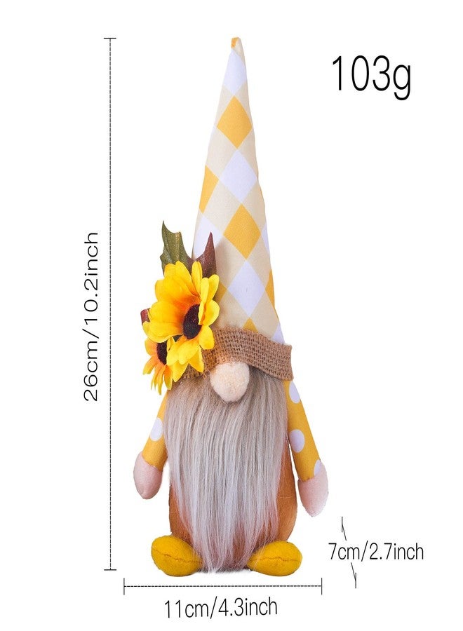 Gwindrise Sunflower Gnomes Plush 2 Pack: Spring Summer and Autumn Home Decorations, Ideal for World Bee Day, Kitchen, or Tiered Tray Summer Display - Perfect Handmade Gnome Gifts for Fall Decor - Image 4