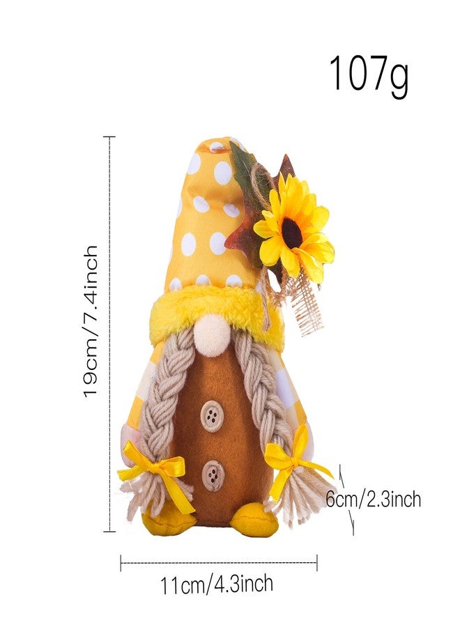 Gwindrise Sunflower Gnomes Plush 2 Pack: Spring Summer and Autumn Home Decorations, Ideal for World Bee Day, Kitchen, or Tiered Tray Summer Display - Perfect Handmade Gnome Gifts for Fall Decor - Image 5