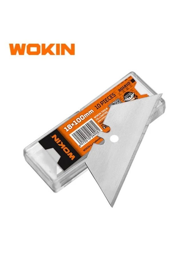 WOKIN 10PCS Utility Knife Blades 61×16×0.6mm – Heavy Duty Replacement Blades for Scraper, Cutter & Box Knife – Sharp Carbon Steel Blades Set - Image 1