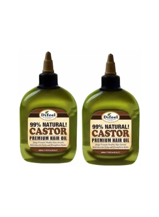 difeel 99% Natural Castor Premium Hair Oil | Promotes Hair Growth, (Pack of 2 x 75ml Each) - Image 1