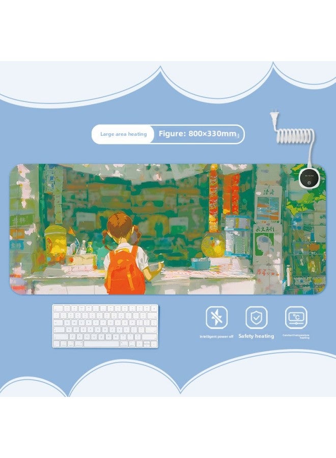 Childhood Illustration Heating Heating Pad Warm Table Mat Office Computer Desktop Heating Mouse Pad-Color:800x330mm-Pattern:Jr-childhood Illustration 108