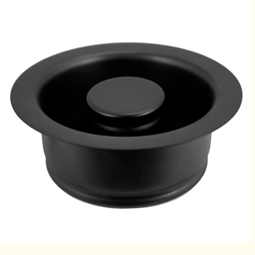 Westbrass D208962 414 Kitchen Sink Waste Disposal Drain Flange and Stopper Matte Black - Image 1