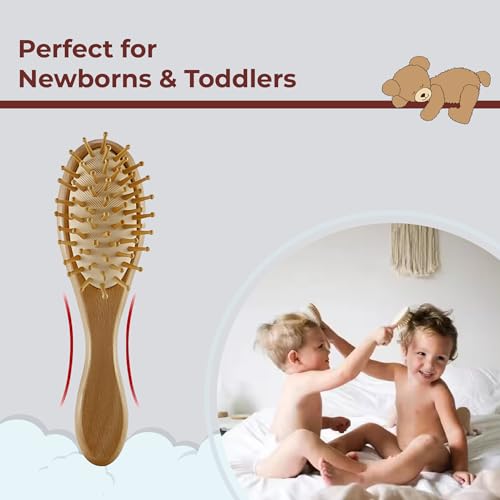 TONY STARK 3 Piece Baby Hair Brush & Comb Set, Wooden Baby Hair Comb Set for Newborn Babies, Natural Fiber Hair Brush for Toddlers with Soft Bristles with pouch - Image 5