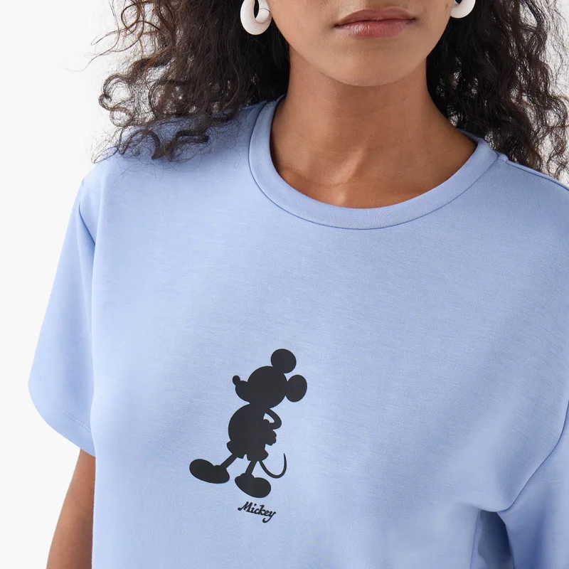 SP Characters Mickey Mouse Print Round Neck T-shirt