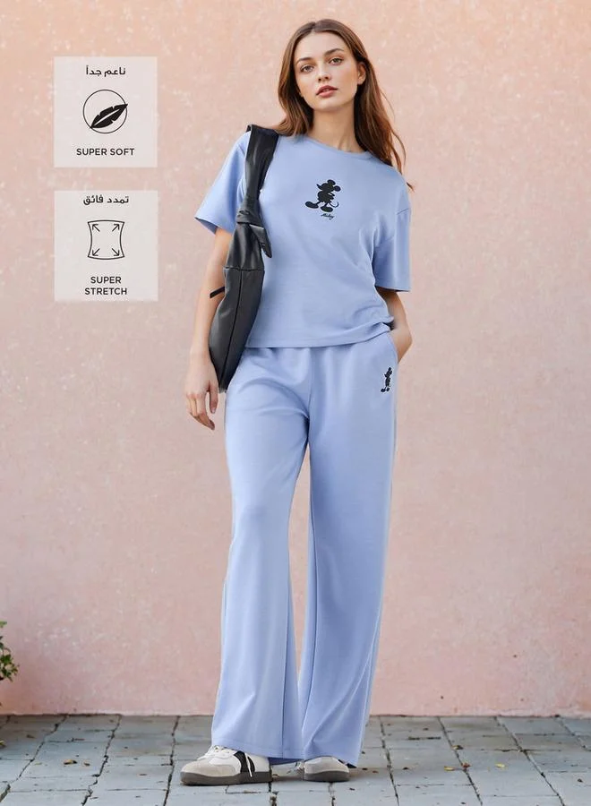 SP Characters Mickey Mouse Print Round Neck T-shirt