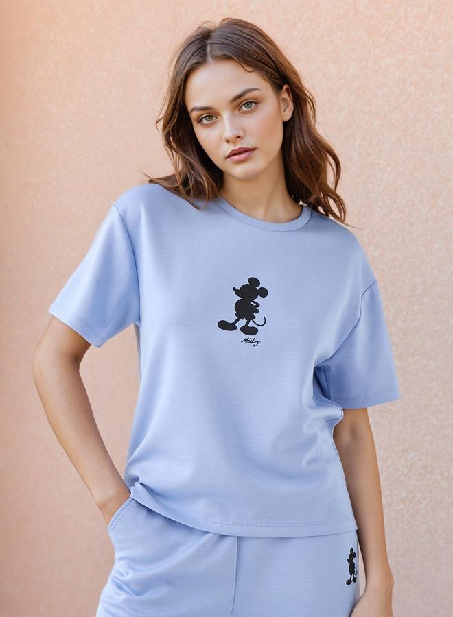 SP Characters Mickey Mouse Print Round Neck T-shirt - Image 1