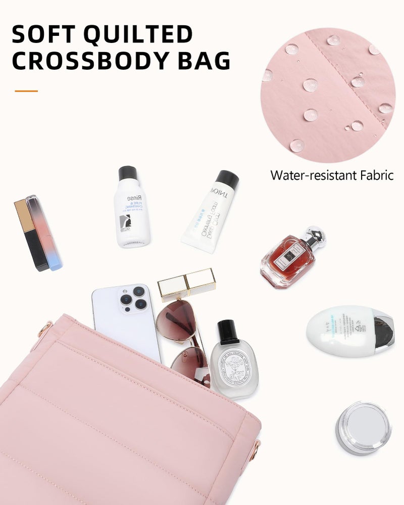 BAVERGE Purses for Women 2PCS Puffer Quilted Crossbody Shoulder Hobo Bags Trendy Ladies Handbag with Coin Wallet 2 Adjustable Straps - Image 5