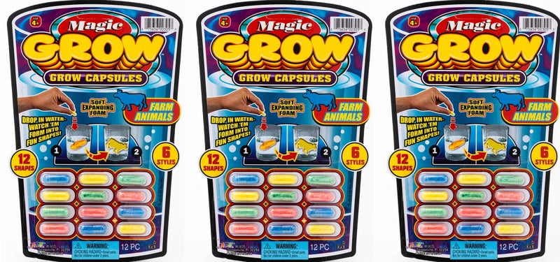 JARU Magic Grow Capsules for Kids 2 Pack 24 Capsules Assorted Water Growing Toys Foam Sea Creatures Dinosaurs Farm Animals Science Party Favors Classroom Prizes 3052s - Image 2