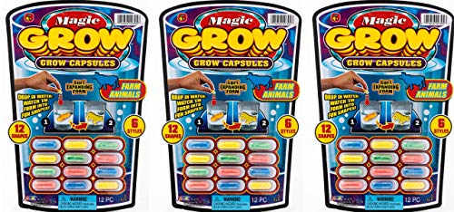 JARU Magic Grow Capsules for Kids 2 Pack 24 Capsules Assorted Water Growing Toys Foam Sea Creatures Dinosaurs Farm Animals Science Party Favors Classroom Prizes 3052s - Image 1
