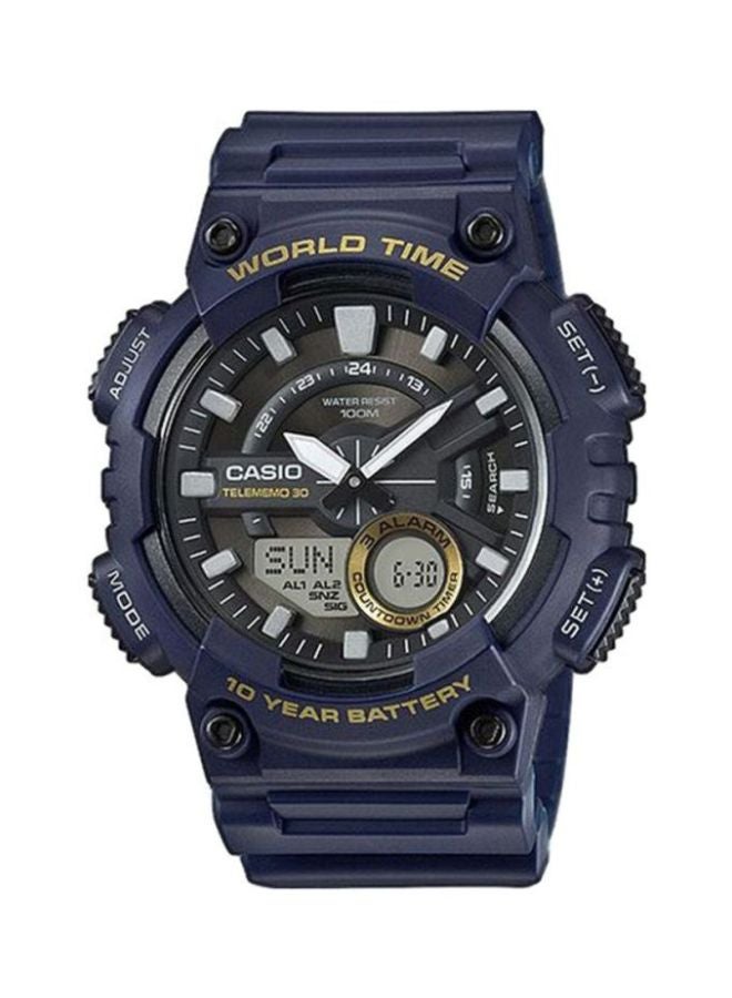 CASIO Men Water Resistant Analog & Digital Watch AEQ-110W-2AVEF - 47 mm - Navy - Image 1