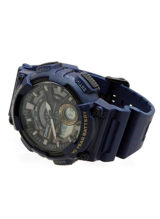 CASIO Men Water Resistant Analog & Digital Watch AEQ-110W-2AVEF - 47 mm - Navy - Image 5