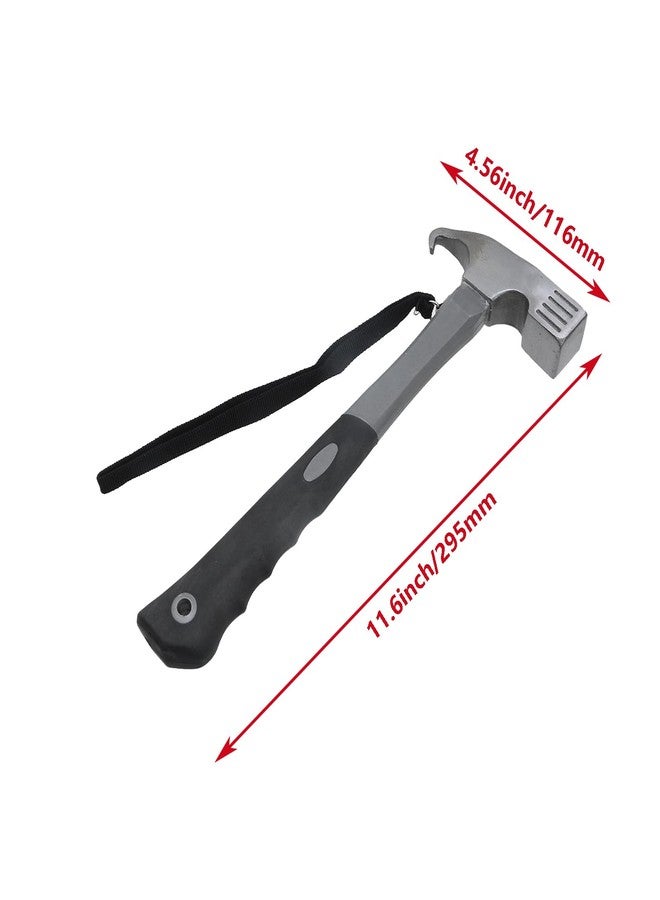 Nicerity Camping Hammer Heavy Duty with Tent Stake Remover 11.6 Inch Steel Tent Hammer for Hiking Kit (Grey) - Image 3