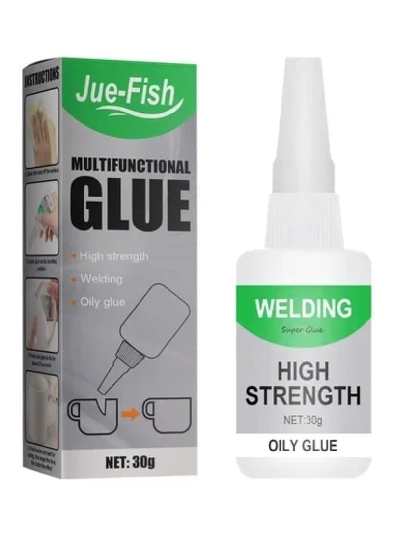 Jue-Fish Welding High-strength Oily Glue Universal Super Glue Gel, Instant Bonding, Strong Adhesion, Repairs Last Long Time for Metal, Plastic, Wood, Ceramics, Leather - Image 1