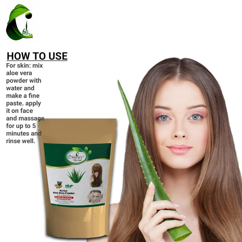 Chitra's Herbal Chitras Herbal Natural Mehendi Powder And Aloe Vera Powder For Hair And Face For Men and Women200GM - Image 4