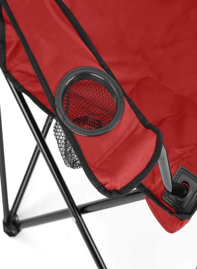 JEMICA Camping Folding Chair Outdoor Garden, Picnic, Travelling, Lawn, Patio Outdoor Chairs with Carrying Bag (RED, Polyester/Steel) - Image 4