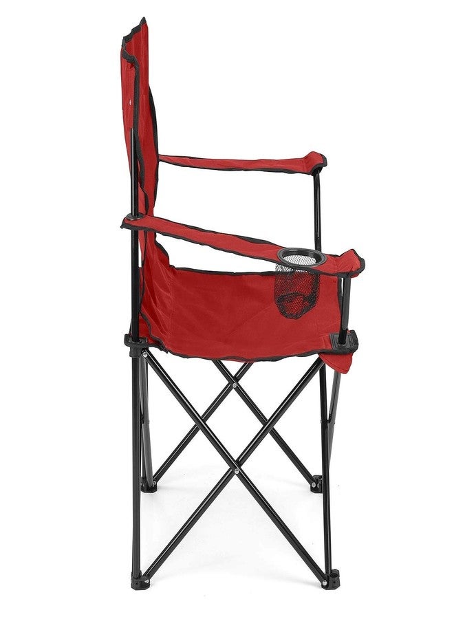 JEMICA Camping Folding Chair Outdoor Garden, Picnic, Travelling, Lawn, Patio Outdoor Chairs with Carrying Bag (RED, Polyester/Steel) - Image 3