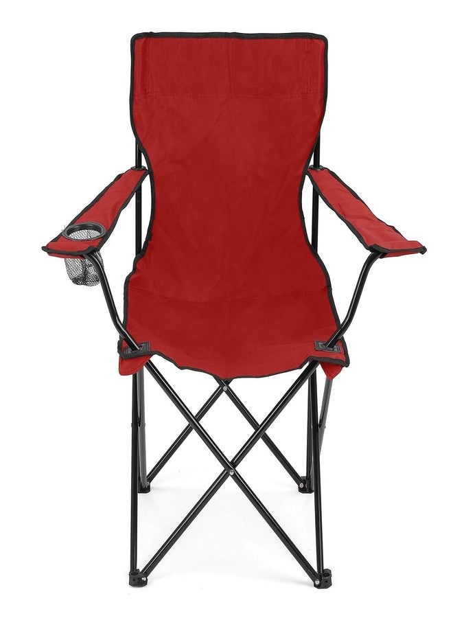 JEMICA Camping Folding Chair Outdoor Garden, Picnic, Travelling, Lawn, Patio Outdoor Chairs with Carrying Bag (RED, Polyester/Steel) - Image 2