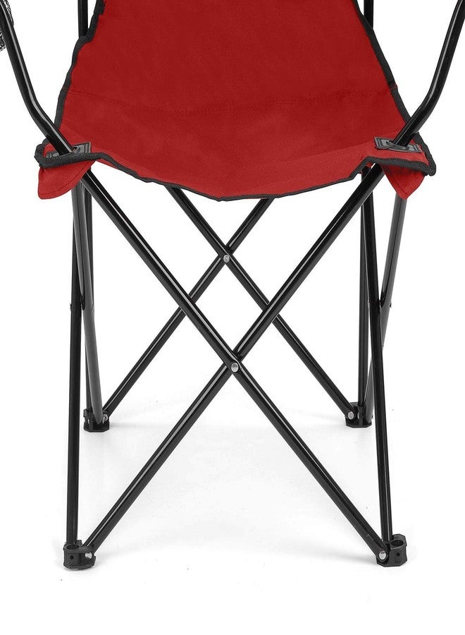 JEMICA Camping Folding Chair Outdoor Garden, Picnic, Travelling, Lawn, Patio Outdoor Chairs with Carrying Bag (RED, Polyester/Steel) - Image 5