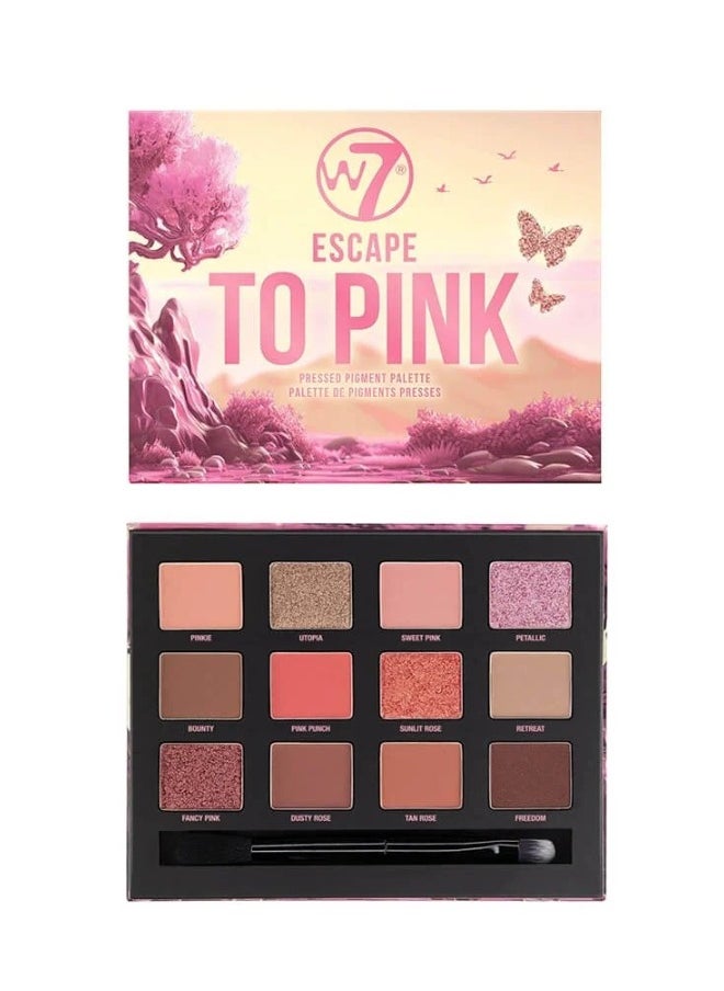 W7 Cosmetics W7 Escape To Pink - 12 Shade Pressed Pigment Palette  - Image 4