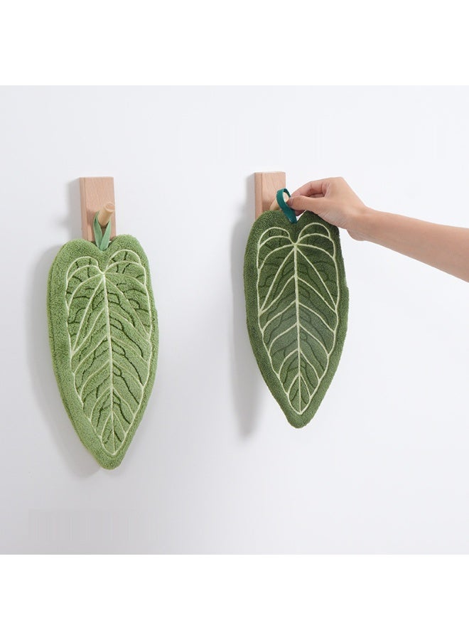 2 قطعة، منشفة يدوية مطبخ منزلية ناعمة ماصة معلقة لإزالة البقع والتنظيف - Image 4