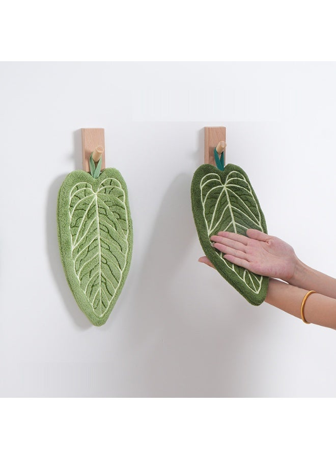 2 قطعة، منشفة يدوية مطبخ منزلية ناعمة ماصة معلقة لإزالة البقع والتنظيف - Image 2