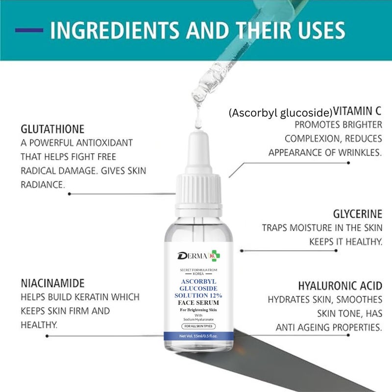 DERMAKR DERMA KR Morning to Night Sunscreen50gm Niacinamide vitamin C Face Cream 24k GOLD FACE PACK50gm Ascorbyl glucoside 12 Face Serum15Ml - Image 5