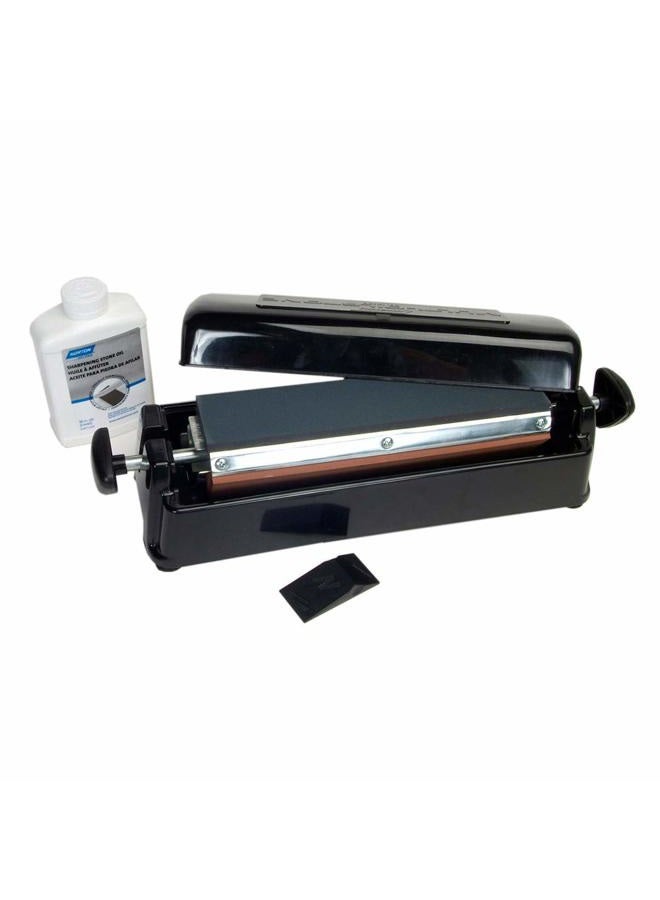Norton IM313 -29.2cm Three Stone Sharpening System - Fine India, Medium Crystolon, and Coarse Crystolon stones - Image 1