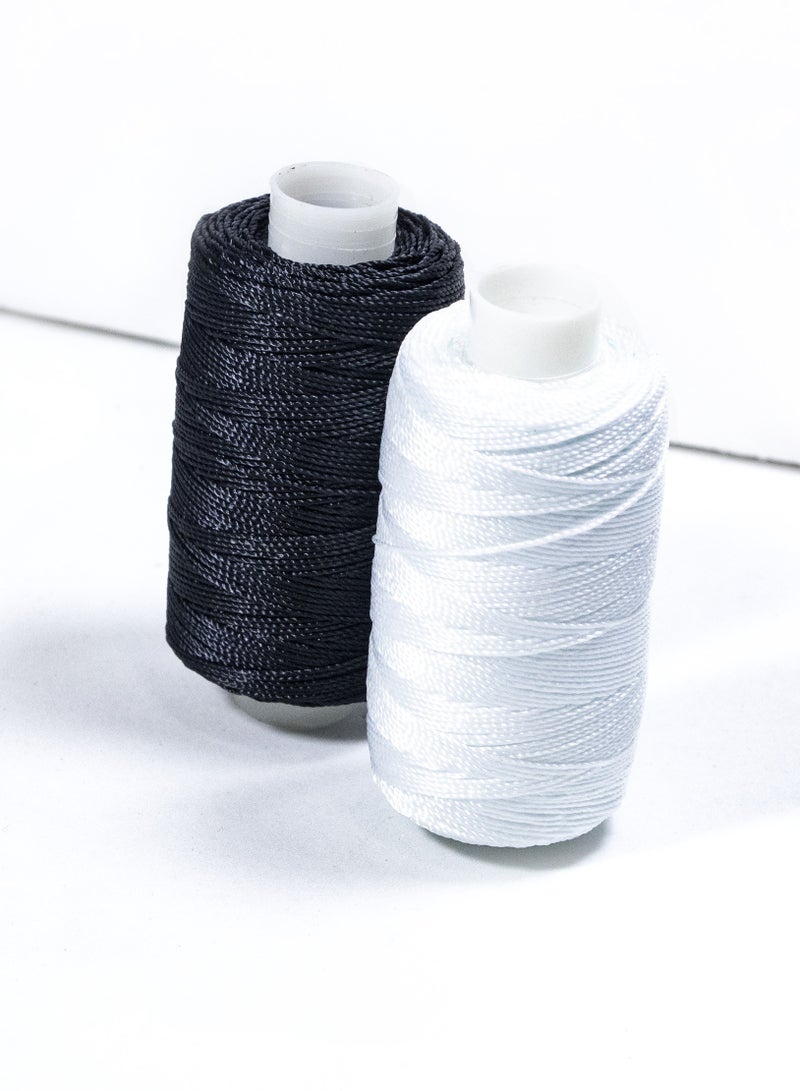 2 Rolls of 20g Nylon Thread - 210D/6 (1714 Meter) (White & Black) - High-Quality, Multi-Purpose Sewing Thread for Tailoring and Crafts - Image 1