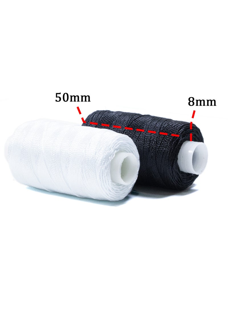 2 Rolls of 20g Nylon Thread - 210D/6 (1714 Meter) (White & Black) - High-Quality, Multi-Purpose Sewing Thread for Tailoring and Crafts - Image 2