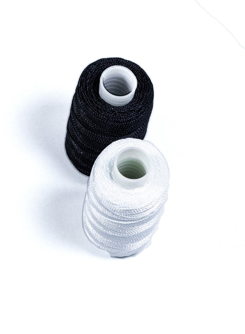 2 Rolls of 20g Nylon Thread - 210D/6 (1714 Meter) (White & Black) - High-Quality, Multi-Purpose Sewing Thread for Tailoring and Crafts - Image 3