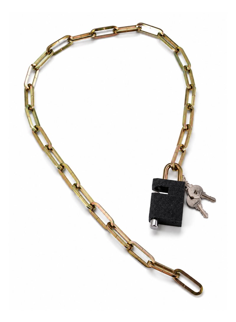 60cm Hardened Steel Chain Lock with 3 Keys, Cut-Resistant Security Lock for Bike, Motorcycle, Gate & Shed - Image 1