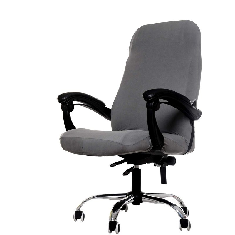 WOMACO Printed Office Chair Covers Stretch Computer Chair Cover Universal Boss Chair Covers Modern Simplism Style High Back Chair Slipcover Gray Medium