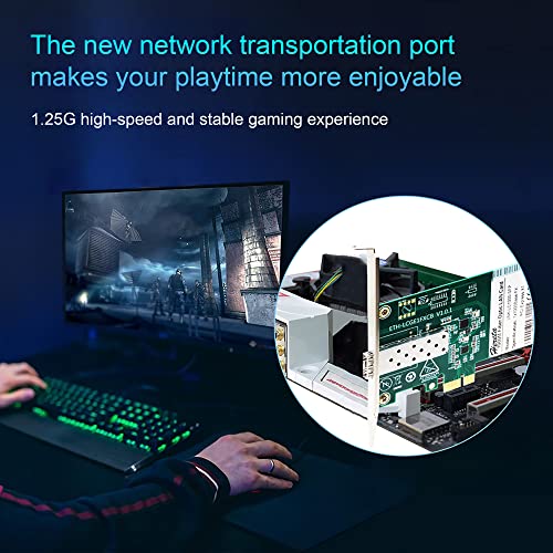 Hereta Gigabit Ethernet PCIE NIC Network Card with SFP Port, Fiber Optic LAN Adapter for PC Desktop Support Windows Server/Windows, Linux PCIe Express Network Adapter - Image 3