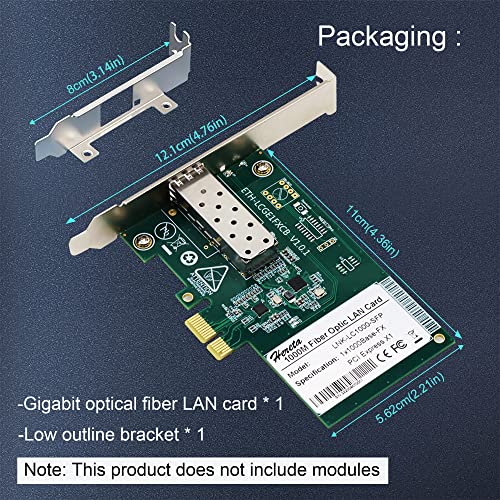 Hereta Gigabit Ethernet PCIE NIC Network Card with SFP Port, Fiber Optic LAN Adapter for PC Desktop Support Windows Server/Windows, Linux PCIe Express Network Adapter - Image 5