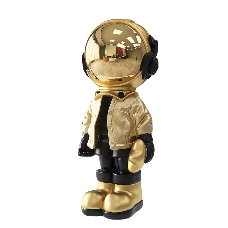 Dosker Astronaut Statues Spaceman Sculpture Polyresin Arts Gifts Gold Figurine Ornament Room Decor for MenHome and Crafts Desktop Accessories Tabletop Decoration Living Room Office Bookshelf