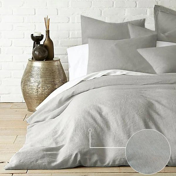 كاكا Gray Double Sheet Elastic Cotton Duvet Cover Set