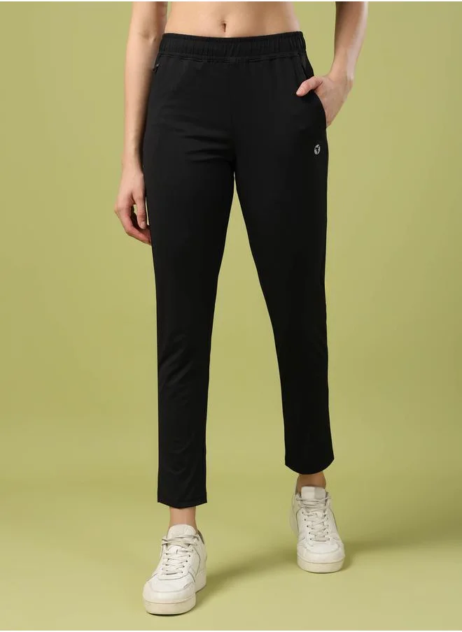 تكنوسبورت Solid Slim Fit Trackpants with Pockets by Styli