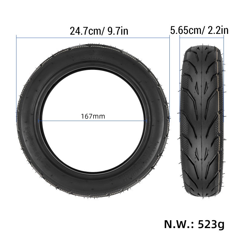 10 Inch Electric Scooter Tire: Superior Rubber Wear-resistant Off-road Tire - Easy Installation Shock Absorption Replacement Tire for Rugged Terrains All-weather Riding - Image 5