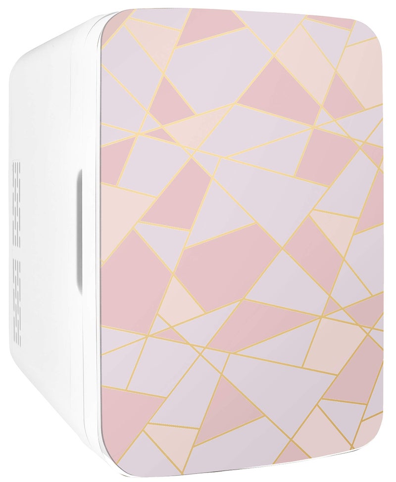 Cooluli Cooluli 10L Mini Fridge for Bedroom - Car, Office Desk & Dorm Room 12v Portable Cooler Warmer Food, Drinks, Skincare, Beauty Makeup AC/DC Small Refrigerator with Glass Front, Fractal Pink  - Image 1