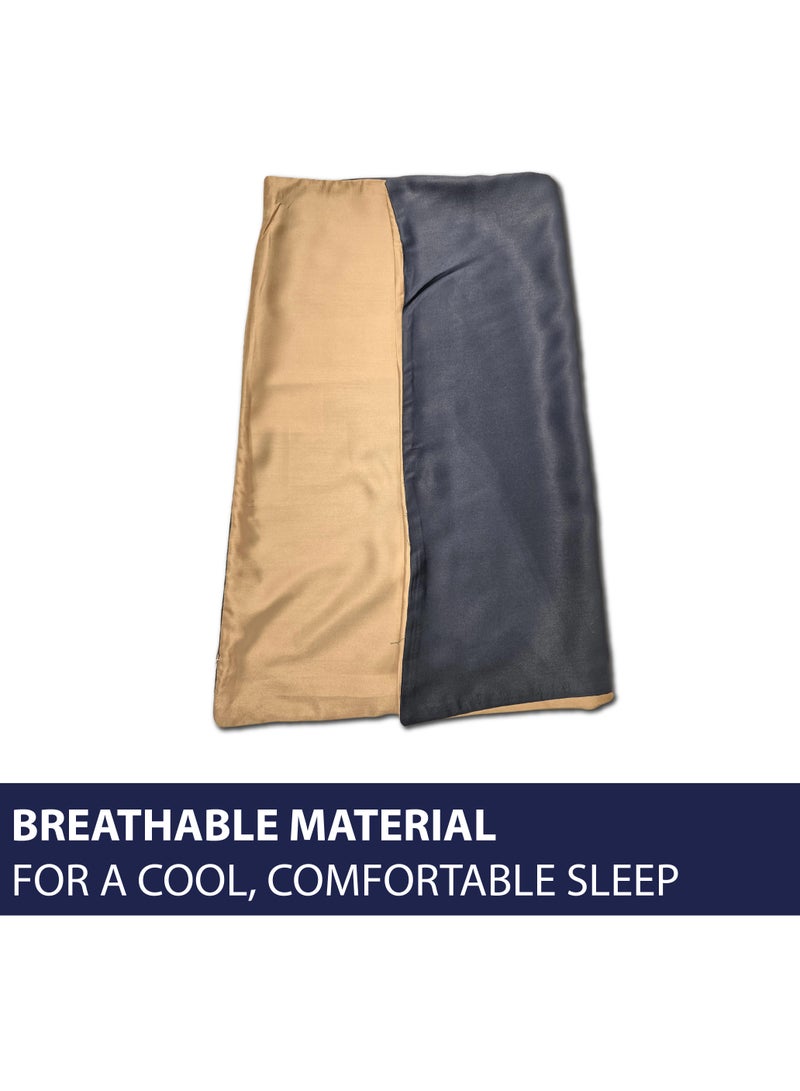 DrSleeep Sofa Pillow Case 100% Viscose Derived from Bamboo Reversible Drift Wood/Navy Blue (18x18") - 2 Pieces - Image 3