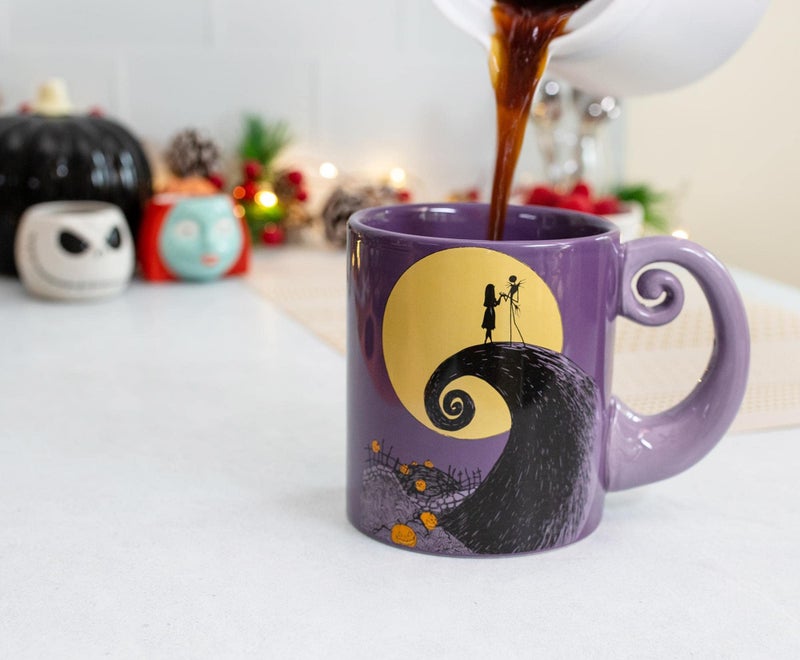 Silver Buffalo Nightmare Before Christmas Disney The Jack & Sally Spiral Handle Ceramic Mug | BPA-Free Large Coffee Cup For Beverages, Home & Kitchen Essentials | Halloween Gifts and Collectibles | Holds 20 Ounces - Image 4
