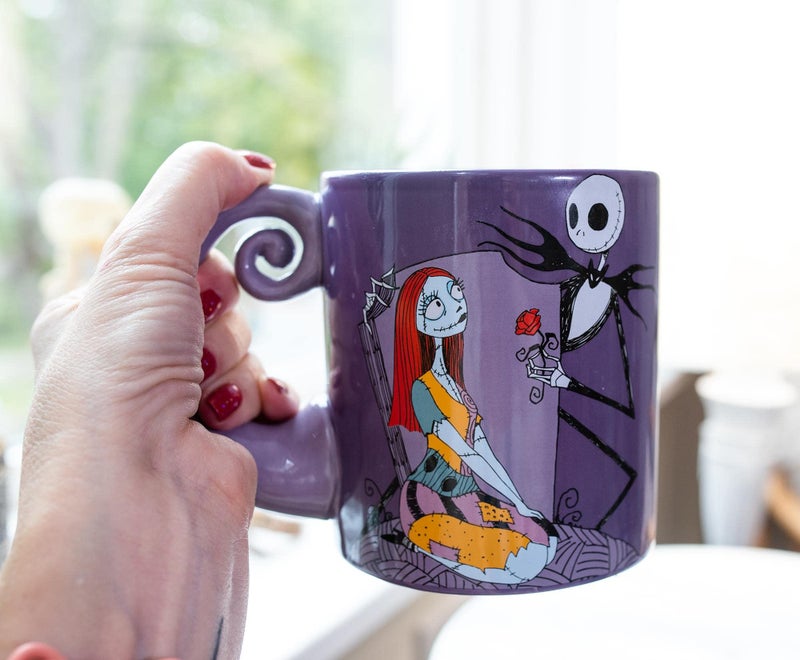 Silver Buffalo Nightmare Before Christmas Disney The Jack & Sally Spiral Handle Ceramic Mug | BPA-Free Large Coffee Cup For Beverages, Home & Kitchen Essentials | Halloween Gifts and Collectibles | Holds 20 Ounces - Image 3