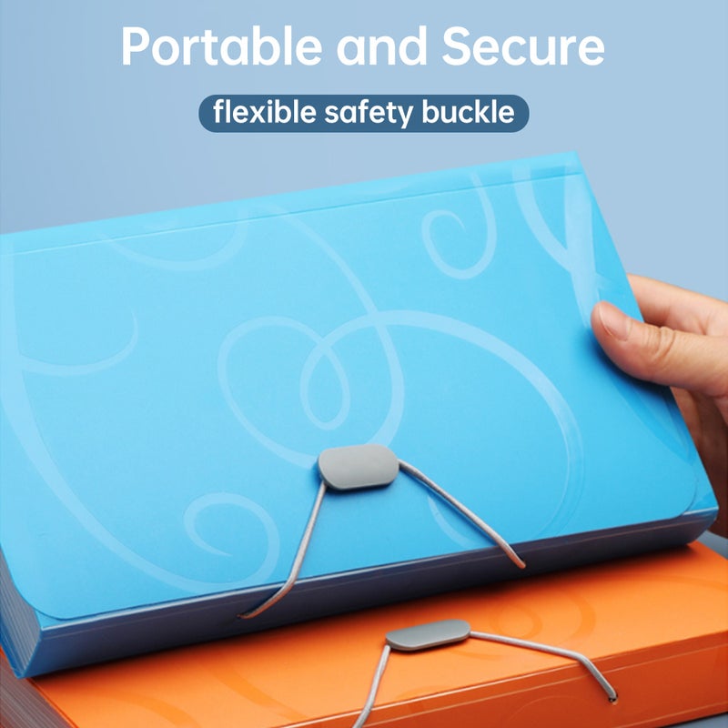 ملف مطوي من نوع كورديون B6 لتنظيم الفواتير، يحتوي على 13 جيبًا، حقيبة مملوءة لتنظيم الوثائق المطوية بسطح مقاوم للماء، وتتضمن ملصقات للاستخدام في المنزل والمكتب والمدرسة - Image 5