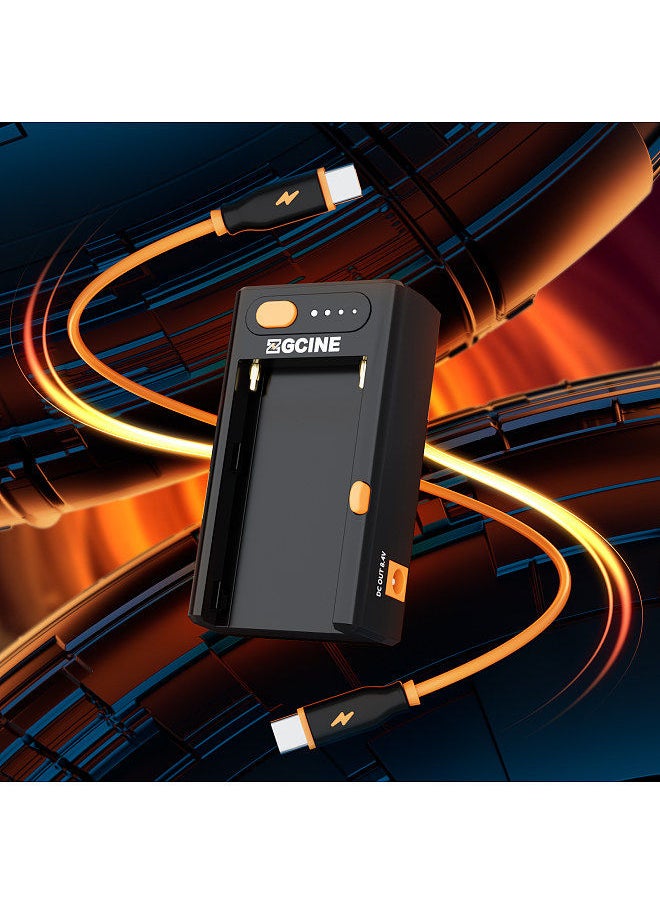 ZGCINE - ZGCINE NPF-02 NP-F Series Battery Charger Battery Adapter Plate with Type-C Bi-directional PD Charging Port DC12V DC8.4V DC Outputs 1/4 Inch   Thread Charger for NP-F970/ NP-F750/ NP-F550 Batteries - Image 1